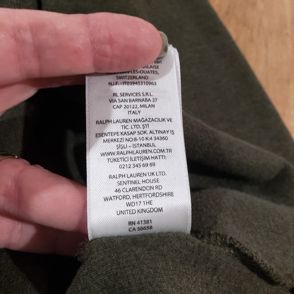 Polo Ralph Lauren Estate Rib Quarter Zip Sweater Mens Green Size XL Pullover - Picture 10 of 11